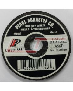 PEARL ABRASIVE CW201838 2 x 1/8 x 3/8 ALUMINUM OXIDE PREMIUM TYPE 1 SMALL DIAMETER - CUT-OFF WHEELS