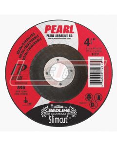 PEARL ABRASIVE DCRED40 4 x 1/4 x 5/8 ALUMINUM OXIDE REDLINE™ MAX A.O.™ TYPE 27 - DEPRESSED CENTER GRINDING WHEELS