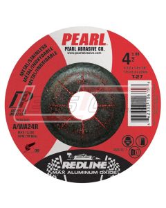 PEARL ABRASIVE DCRED45P 4-1/2 x 1/8 x 7/8 ALUMINUM OXIDE REDLINE™ MAX A.O.™ TYPE 27 FOR PIPELINE - DEPRESSED CENTER GRINDING