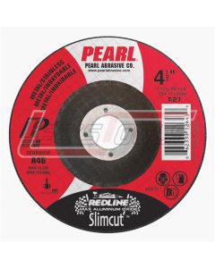 PEARL ABRASIVE DCRED50P 5 x 1/8 x 7/8 ALUMINUM OXIDE REDLINE™ MAX A.O.™ TYPE 27 FOR PIPELINE - DEPRESSED CENTER GRINDING WHE