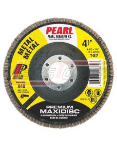 PEARL ABRASIVE MAX4540 4-1/2 x 7/8 ALUMINUM OXIDE PREMIUM TYPE 27 - MAXIDISC™ - FLAP DISCS