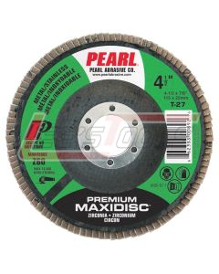 PEARL ABRASIVE MAX4560Z 4-1/2 x 7/8 ZIRCONIA PREMIUM TYPE 27 - MAXIDISC™ - FLAP DISCS
