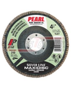 PEARL ABRASIVE MX4540ZT 4-1/2 x 7/8 ZIRCONIA SILVER LINE™ TYPE 27 - MAXIDISC™ - FLAP DISCS
