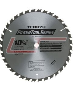TENRYU PT-26036 10-1/4" 36T 5/8"KO ARBOR ATAF GRIND CARBIDE BLADE 20 RAKE 0.079 KERF 5870 RPM WOOD CIRCULAR SAWS MAC