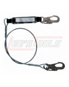 FALLTECH 83573 ViewPack - 6' - Single Leg 1/4" Vinyl Coated Cable with 1 Snap Hook and Rebar Hook. - Shock Absorbin