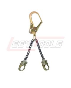 ERB SAFETY 82506L Positioning Lanyards - 17" - Swivel Steel Rebar Hook with 2.5" Gate Opening; Clevis-pin Steel Snap H