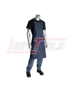 PIP 200-012 APRON, 100% COTTON BLUE DENIM, BIB STYLE, TWO POCKETS, 28" X 38"