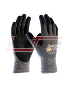 PIP 34-844/S G-TEK MAXIFLEX ENDURANCE, NITRILE DOTTED PALM, BLACK MICRO-FOAM NITRILE COATED PALM & FINGER TIPS, G