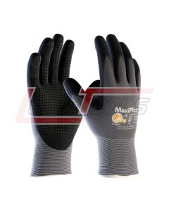 PIP 34-844/XL G-TEK MAXIFLEX ENDURANCE, NITRILE DOTTED PALM, BLACK MICRO-FOAM NITRILE COATED PALM & FINGER TIPS, G