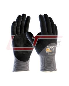 PIP 34-845/L G-TEK MAXIFLEX ENDURANCE, NITRILE DOTTED PALM, BLACK MICRO-FOAM NITRILE COATED PALM, FULL FINGER & K