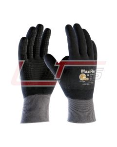 PIP 34-846/M G-TEK MAXIFLEX ENDURANCE, NITRILE DOTTED PALM, FULLY BLACK MICRO-FOAM NITRILE COATED, GRAY SEAMLESS