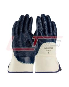 PIP 56-3145/L NITRILE DIPPED GLOVES, ARMORGRIP, HEAVY WEIGHT ROUGH GRIP, PALM COATED TERRY CLOTH, BLUE, 3" PLASTIC
