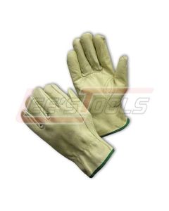 PIP 68-163/M TOP GRAIN COWHIDE DRIVERS', KEYSTONE THUMB, REGULAR GRADE Green collar