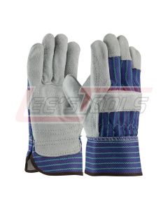 PIP 82-7563ID "A/B" Grade Shoulder Split Cowhide Leather Double Palm Glove with Fabric Back - Extended Wear