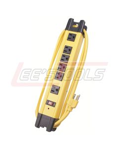 VOLTEC 11-00226 6 OUTLET METAL SURGE POWER STRIP INCLUDING TWO TRANSFORMER OUTLETS, 1050J