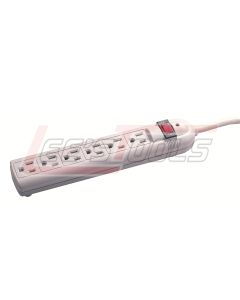 VOLTEC 11-00225 6-OUTLET PUTTY GREY  POWER STRIP WITH SURGE PROTECTION, 750J - 4FT 14/3 SJT