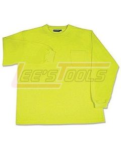 ERB SAFETY 14120 9602 Lime - 2X-Large - Non-ANSI T-Shirt Long Sleeve Hi-Viz Lime