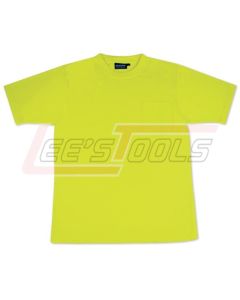 ERB SAFETY 14108 9603 Lime - Large - Non-ANSI T-Shirt Short Sleeve Hi-Viz Lime