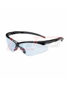PIP 250-28-0003 ADVERSARY EYEWEAR, LIGHT BLUE POLYCARBONATE LENS, ANTI-SCRATCH, SEMI-RIMLESS BLACK FRAME, RUBBER TEM