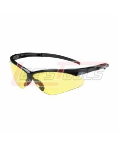 PIP 250-28-0009 ADVERSARY EYEWEAR, AMBER POLYCARBONATE LENS, ANTI-SCRATCH, SEMI-RIMLESS BLACK FRAME, RUBBER TEMPLE T