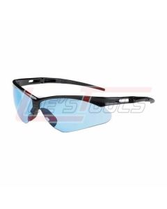 PIP 250-AN-10113 ANSER EYEWEAR, LIGHT BLUE POLYCARBONATE LENS, ANTI-SCRATCH, BLACK FRAME, RADIUSED TEMPLES W/ RUBBER