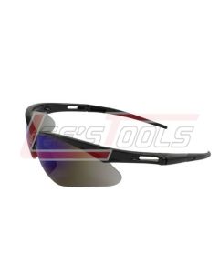 PIP 250-AN-10115 ANSER EYEWEAR, BLUE MIRROR POLYCARBONATE LENS, ANTI-SCRATCH, BLACK FRAME, RADIUSED TEMPLES W/ RUBBER
