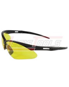 PIP 250-AN-10120 ANSER EYEWEAR, AMBER POLYCARBONATE LENS, ANTI-SCRATCH, BLACK FRAME, RADIUSED TEMPLES W/ RUBBER TIPS,