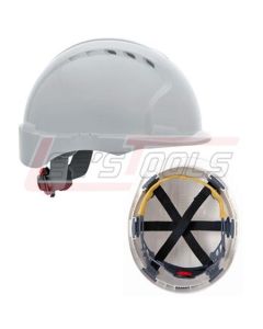 PIP 280-EV6151SV-10 EVOLUTION DELUXE 6151 HARD HAT, WHITE, 6-PT POLYESTER TEXTILE SUSPENSION, WHEEL RATCHET ADJUSTMENT,