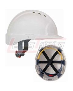 PIP 280-EV6151V-10 EVOLUTION DELUXE 6151 HARD HAT, WHITE, 6-PT POLYESTER TEXTILE SUSPENSION, WHEEL RATCHET ADJUSTMENT,