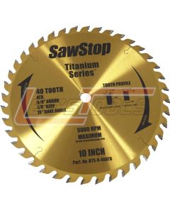 SAWSTOP BTS-R-40ATB Titanium Series Premium Woodworking Blade - 40 Tooth