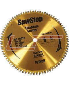 SAWSTOP BTS-P-80HATB Titanium Series Premium Woodworking Blade - 80 Tooth
