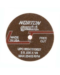 NORTON 66243510627 3 x .035 x 1/4 Type 01 Straight Wheels D Sides Reinforced - Good Norton Gemini Free Cut
