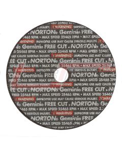 NORTON 66243510647 3 x 1/16 x 3/8 Type 01 Straight Wheels D Sides Reinforced - Good Norton Gemini Free Cut
