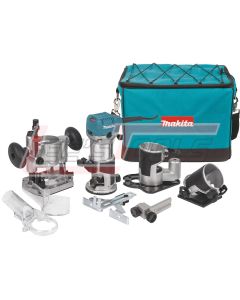 MAKITA RT0701CX3 1-1/4 HP Compact Router Kit, Fixed, Plunge, Tilt and Offset bases, 10,000-30,000 RPM, var. spd., bag