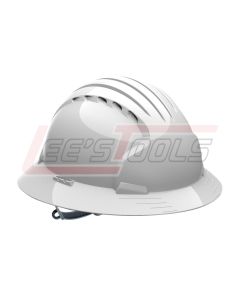 PIP 280-EV6141V-10 EVOLUTION DELUXE 6141 FULL BRIM HARD HAT, WHITE, 6-PT POLYESTER TEXTILE SUSPENSION, SLIP RATCHET ADJ
