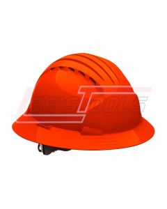 PIP 280-EV6161V-OR EVOLUTION DELUXE 6161 FULL BRIM HARD HAT, BRIGHT ORANGE, 6-PT POLYESTER TEXTILE SUSPENSION, WHEEL RA