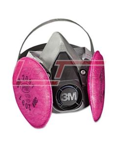 3M 6391 Half Facepiece Respirator Assembly 6291/07003(AAD), Large, with Particulate Filters 2091/07000(AAD)
