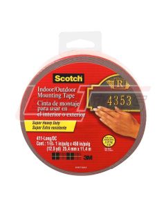 3M 411-LONG Scotch 1 in. x 12.5 yds.(450 IN) Indoor/Outdoor Mounting Tape