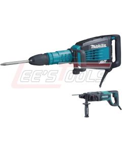 MAKITA HM1214CX 27 lb. AVT® Demolition Hammer, accepts SDS-MAX bits, case, and 1" Rotary Hammer, accepts SDS-PLUS bi