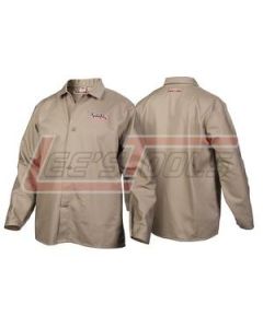 LINCOLN ELECTRIC K3317-L Traditional Khaki FR Cloth Welding Jacket - K3317-L