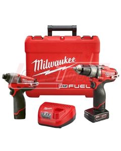 MILWAUKEE 2597-22 M12™ FUEL™ COMBO 1/2 HMR DRL/IMPACT W/2 BAT
