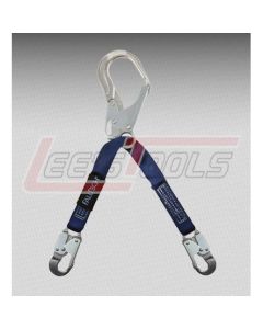 FALLTECH 8250LTWA Positioning Lanyards - 24" - Aluminum Rebar Hook with 2.5" Gate Opening; Aluminum Snap Hooks; Two-la