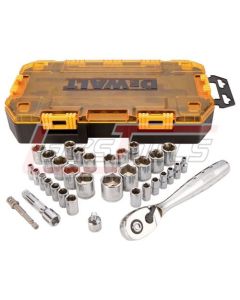 DEWALT DWMT73804 DEWALT Tough Box Tool Kit, 1/4" & 3/8" Drive Socket Set