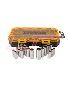 DEWALT DWMT73812 DEWALT Tough Box Tool Kit, 3/8" Deep Drive Socket Set
