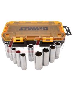 DEWALT DWMT73814 DEWALT Tough Box Tool Kit, SAE 1/2" Drive Deep Socket Set