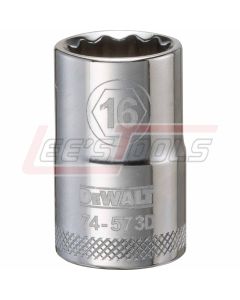 DEWALT DWMT74573OSP DWMT 12PT 1/2IN DR SKT 16 MM