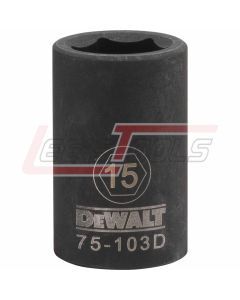 DEWALT DWMT75103OSP DWMT 6PT 1/2IN DR  IM SKT 15 MM