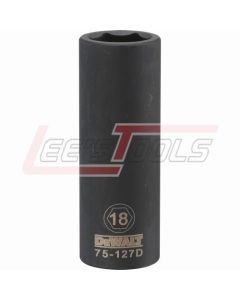 DEWALT DWMT75127OSP DWMT 6PT 1/2IN DR DP IM  SKT 18 MM