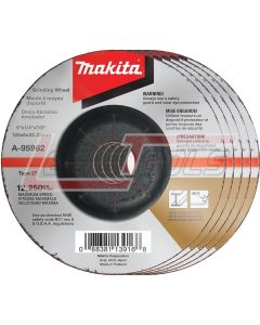 MAKITA A-95962-5 5" x 1/4" x 7/8" INOX Grinding Wheel, 36 Grit, 5pk
