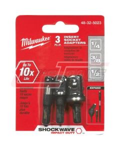 MILWAUKEE 48-32-5023 SHOCKWAVE™ INSERT SCKT ADPTR SET (1/4", 3/8", 1/2")